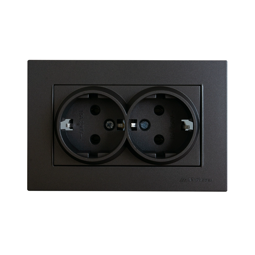 Priză shuko dublă 16A antracit Rita Mutlusan