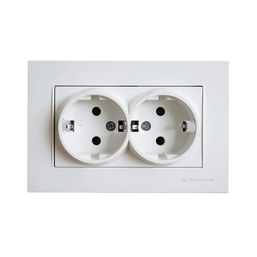 Priză shuko dublă 16A alb Rita Mutlusan