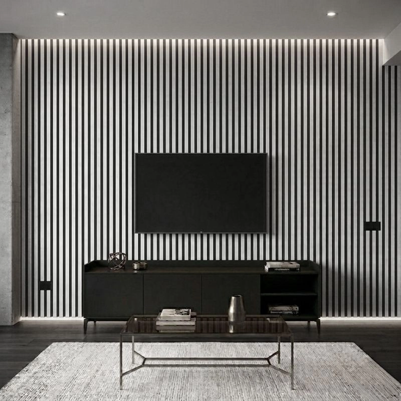 Panou MDF acustic 60x275cm alb + CADOU: Lipici de montare