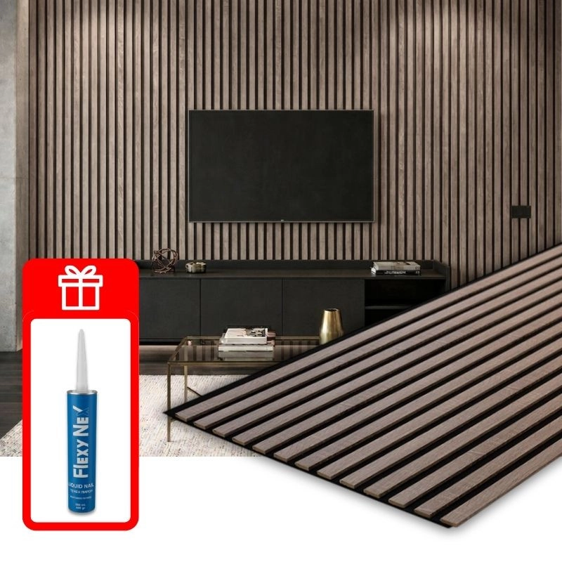 Panou MDF acustic 60x275cm Vintage + CADOU: Lipici de montare