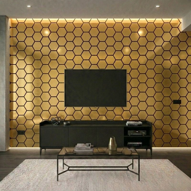 Panou acustic Gold - Honeycomb