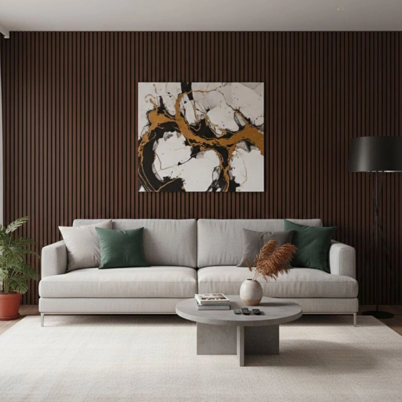 Panou MDF acustic 60x275cm nuc închis