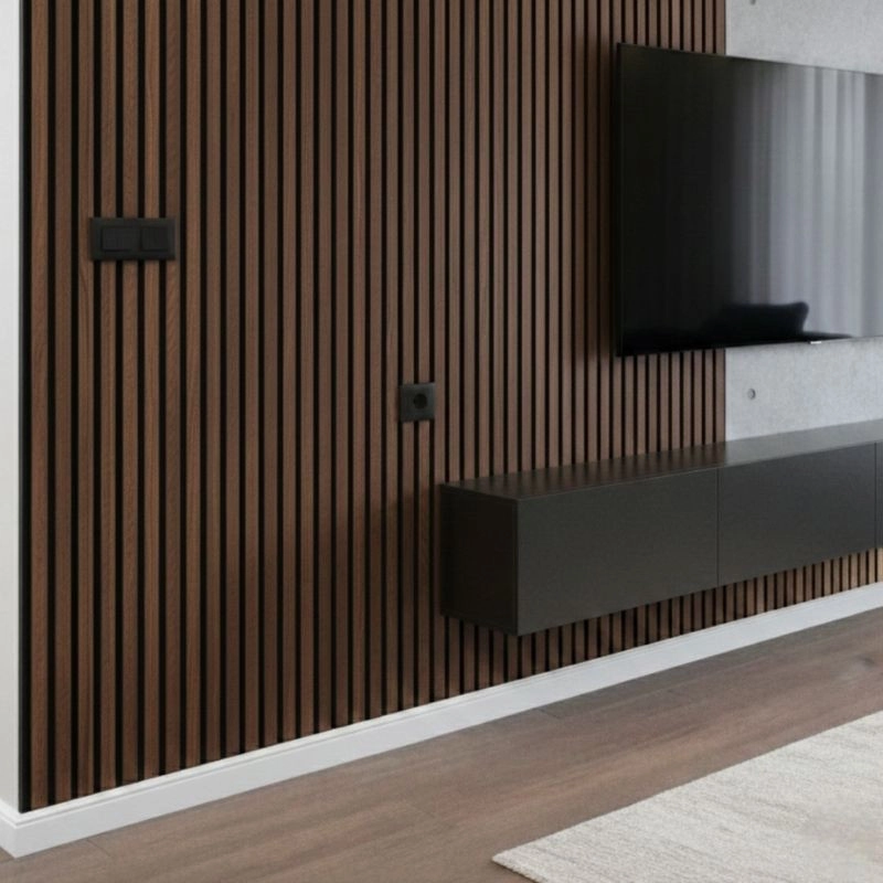 Panou MDF acustic 60x275cm nuc închis + CADOU: Lipici de montare