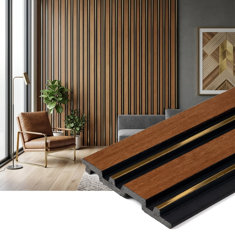 Panoul liniar decorativ din PVC Dubai aur