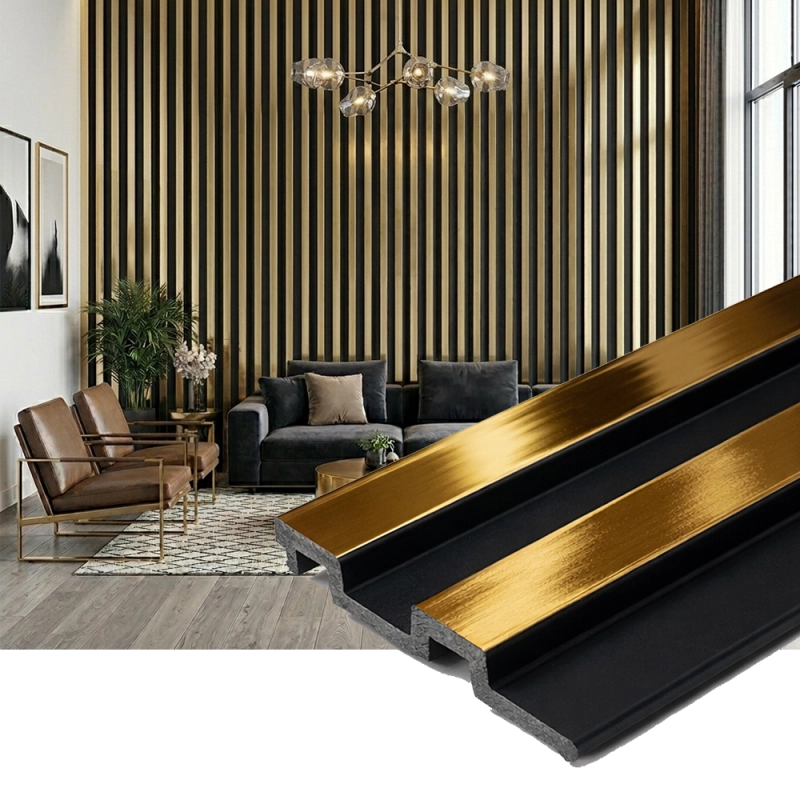 Panoul liniar decorativ din PVC Elite aur