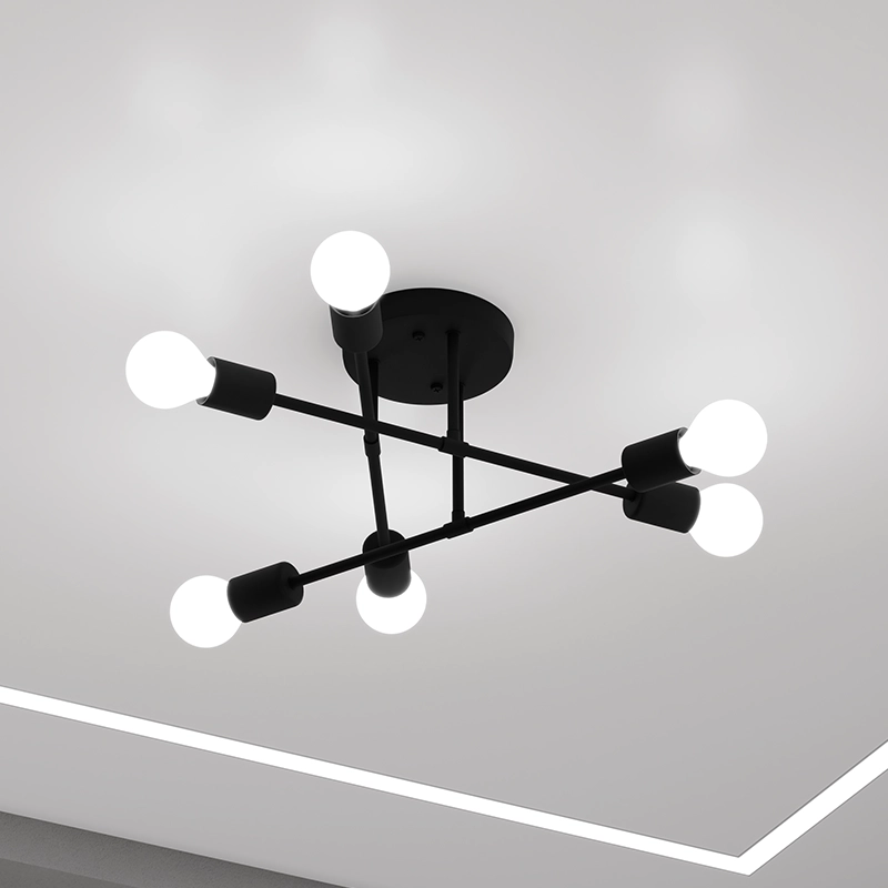 Candelabru 6xE27 (60x23cm) Negru