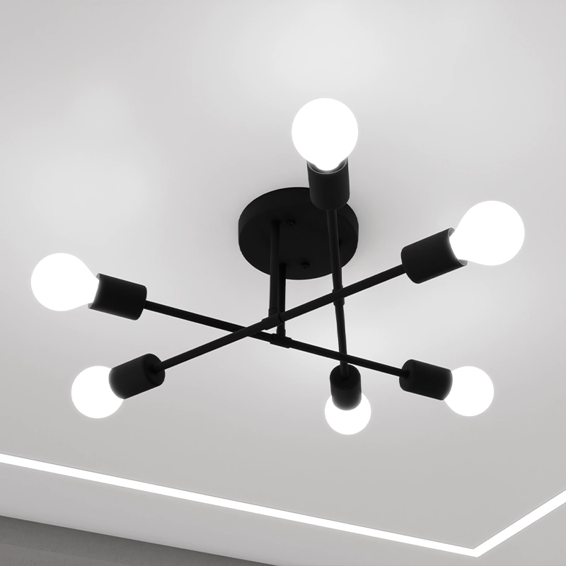 Candelabru 6xE27 (60x23cm) Negru