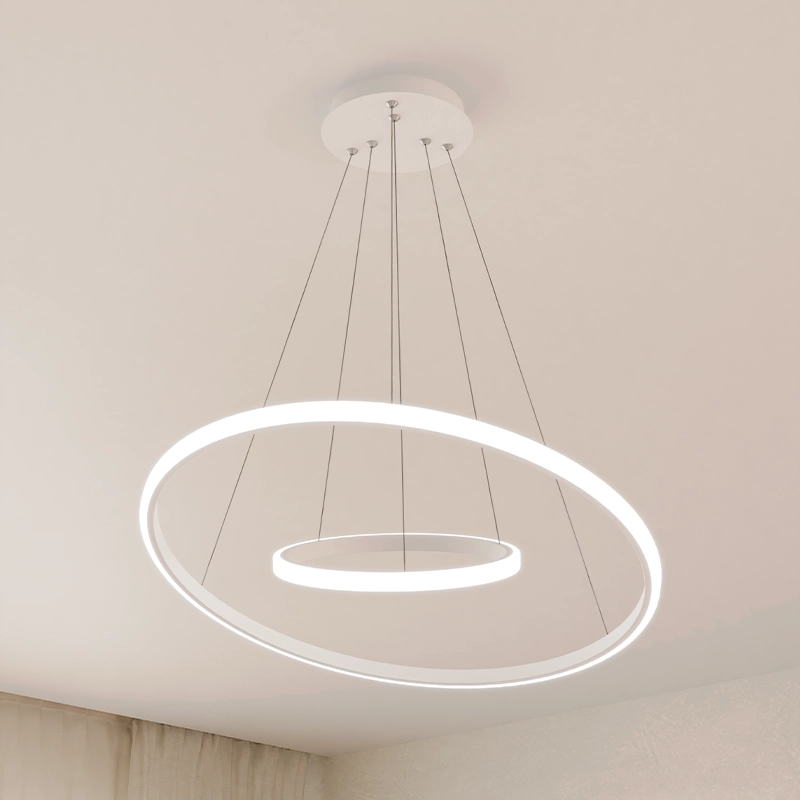 Candelabru LED 2 runde (20+40cm) Alb