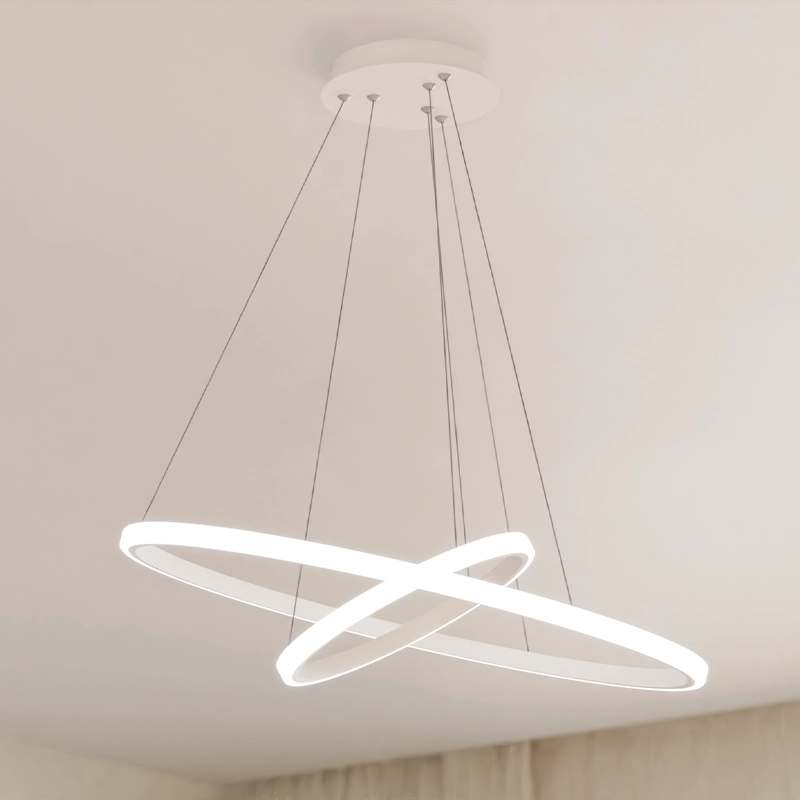 Candelabru LED 2 runde (20+40cm) Alb