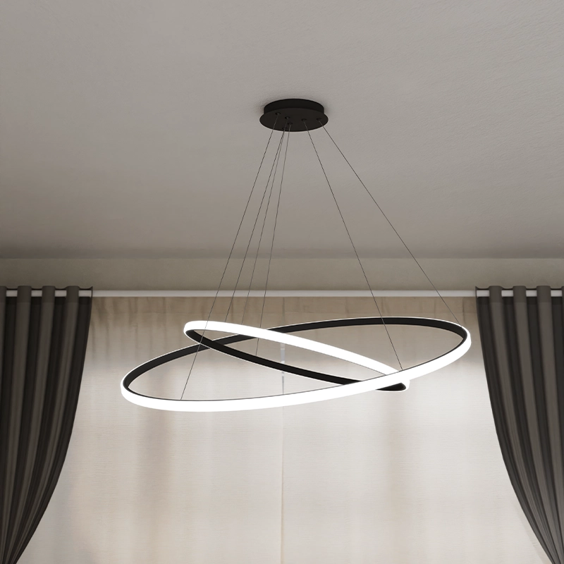 Candelabru LED 2 rotund (40+60cm) Negru