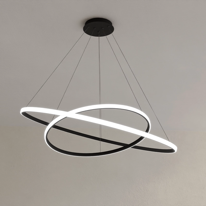 Candelabru LED 2 rotund (40+60cm) Negru