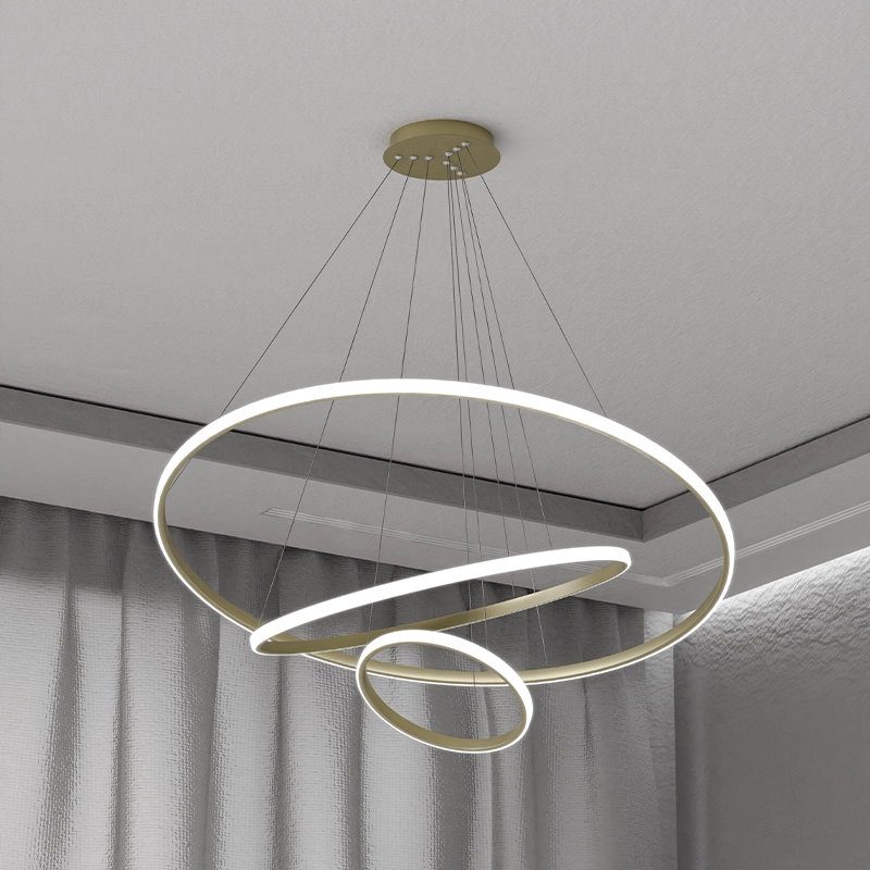 Candelabru LED 3 runde (20+40+60cm) Aur