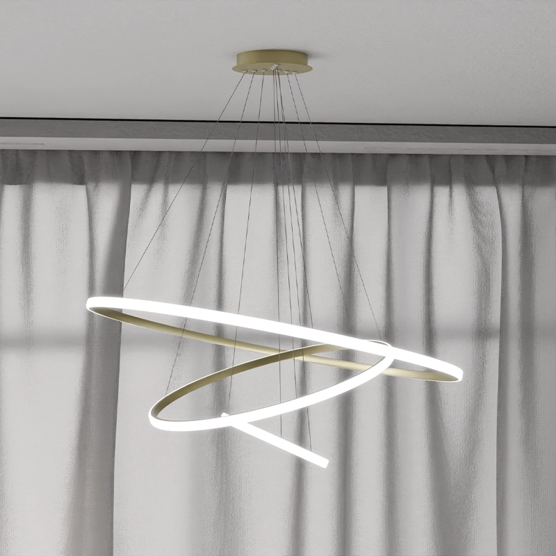 Candelabru LED 3 runde (20+40+60cm) Aur