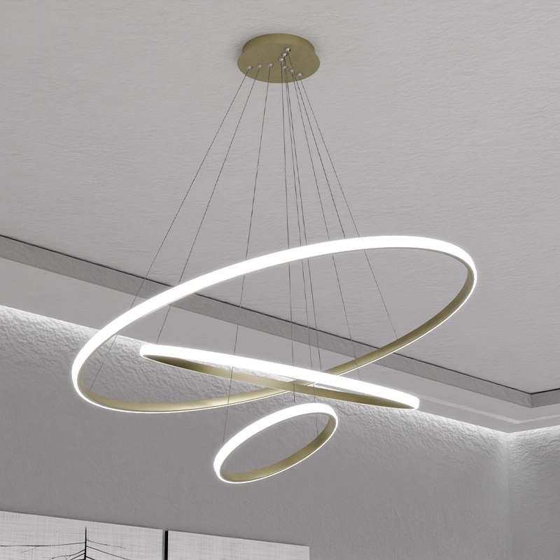 Candelabru LED 3 runde (20+40+60cm) Aur