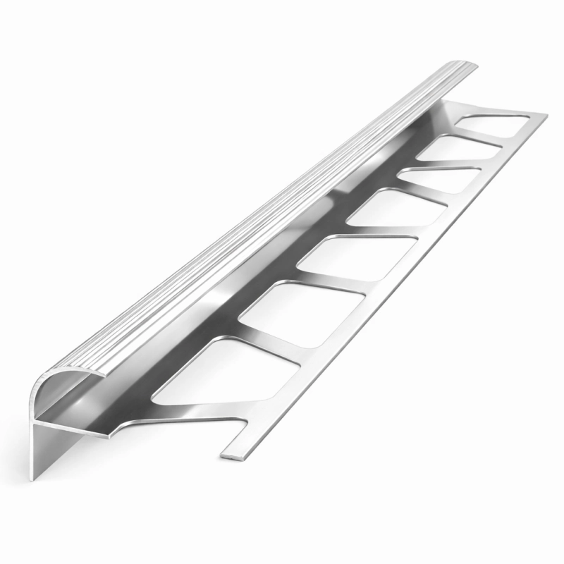 Aluminiu pentru treaptă în formă de F - Argint lustruit